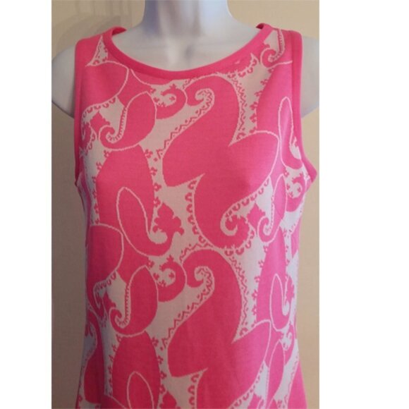 60'S twiggy mod barbie pink mod knit dress XS 0-2 Emery Knits by Micia JR Rome. - Picture 3 of 6